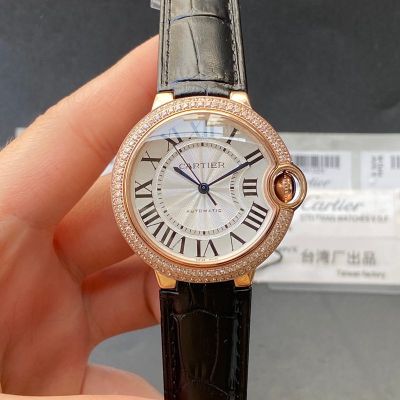 TW Factory Cartier Blue Balloon 36MM Automatic Movement Diamond Women Cartier replica watches online USA